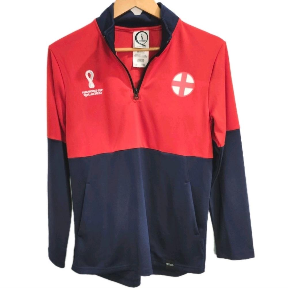 FIFA World Cup 2022 Youth L 14/16 Soccer Futball England Long Sleeve Zip - FLAW